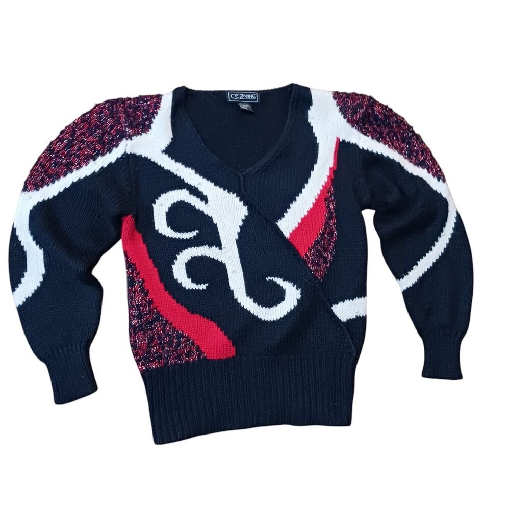 Cezanne Sweater Pullover Angora Lambswool Blend Pearl Embellished Size S
